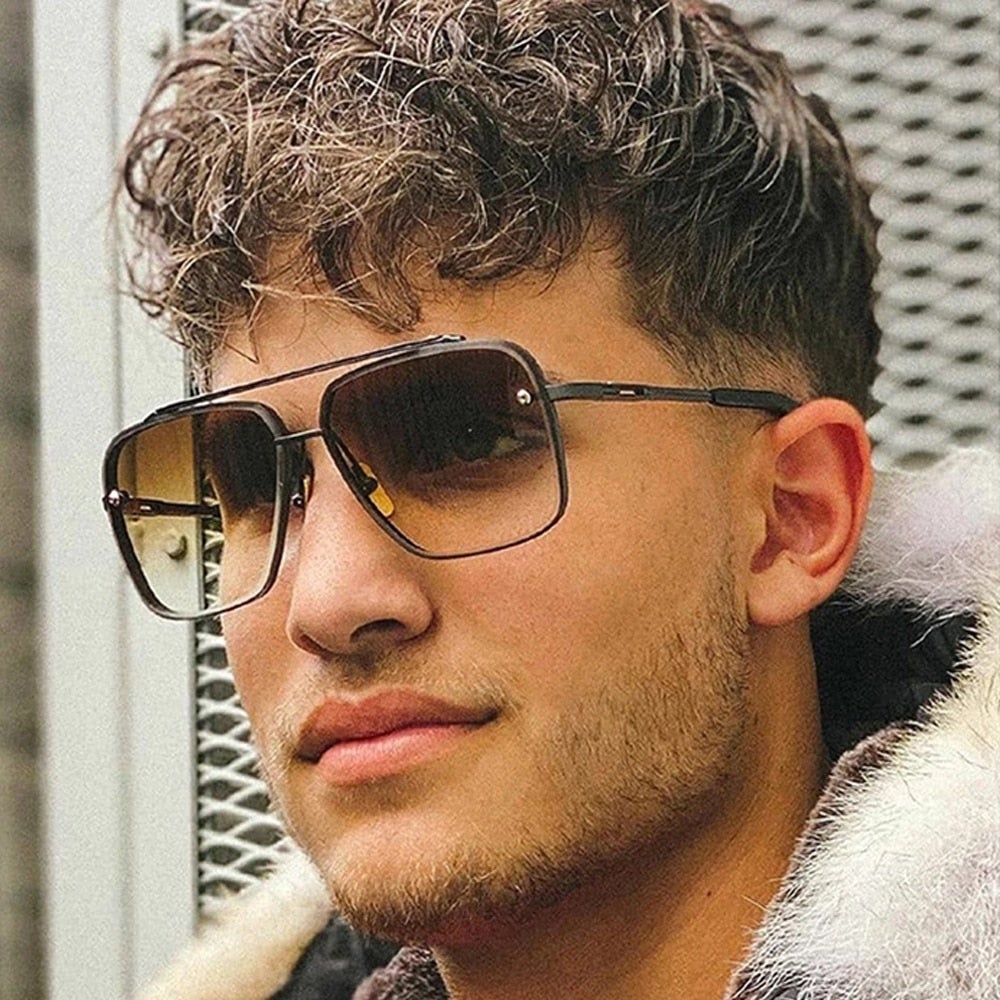 HOT Men Driving Glasses Goggle Summer Style Gradient Brown Sunglasses ...