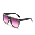One Piece Oversized Sunglasses Women Handmade Punk Sun Glasses Men UV400 Eyeglasses Chain Decoration Fashion Eyewear Shades