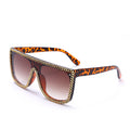 One Piece Oversized Sunglasses Women Handmade Punk Sun Glasses Men UV400 Eyeglasses Chain Decoration Fashion Eyewear Shades