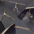 Oversized Sunglasses Men Luxury Brand Designer One Piece Mental Frame Square Sun Glasses For Man Vintage Lentes