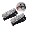 Rhinestone Diamond Decoration Clip Sun Visor Glasses Bracket Bill Clip Portable Sunglasses Eyeglasses Car Interior Supplies