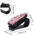 Rhinestone Diamond Decoration Clip Sun Visor Glasses Bracket Bill Clip Portable Sunglasses Eyeglasses Car Interior Supplies