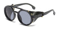 Leather Retro Rivet Round Punk Sunglasses Men Vintage Steampunk Shades Women