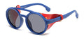 Leather Retro Rivet Round Punk Sunglasses Men Vintage Steampunk Shades Women