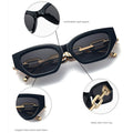 Vintage Cat Eye Sunglasses For Women New Brand Small Metal Chain Sunglasses Elegant Eyeglasses Trend Fashion Black Shades