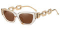 Vintage Cat Eye Sunglasses For Women New Brand Small Metal Chain Sunglasses Elegant Eyeglasses Trend Fashion Black Shades
