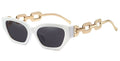 Vintage Cat Eye Sunglasses For Women New Brand Small Metal Chain Sunglasses Elegant Eyeglasses Trend Fashion Black Shades