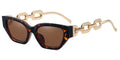 Vintage Cat Eye Sunglasses For Women New Brand Small Metal Chain Sunglasses Elegant Eyeglasses Trend Fashion Black Shades