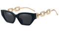 Vintage Cat Eye Sunglasses For Women New Brand Small Metal Chain Sunglasses Elegant Eyeglasses Trend Fashion Black Shades